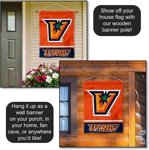 UT Rio Grande Valley Vaqueros Wordmark Logo House Flag Banner in Kuwait