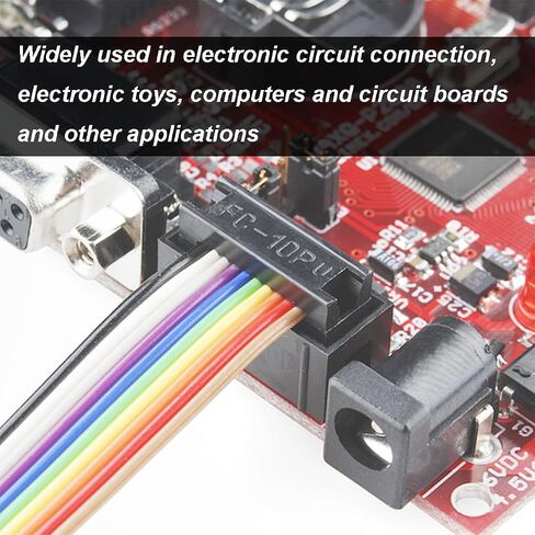 5M/16.4ft Rainbow Flat Ribbon Cable 10 Pin IDC Wire Cable Kit, PVC & Copper, Compatible with 2.54mm Connectors,with FC-10P IDC Sockets Female Connector in Kuwait
