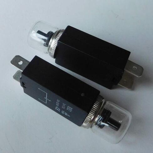 RB2 15A 125/250V 2 دبابيس محرك الحماية الحرارية معدات التبديل قواطع دوائر مصغرة دليل إعادة تعيين مفاتيح الضغط على زر مع الجهد الزائد الزائد وحماية الدائرة القصيرة، 2 حزمة in Kuwait