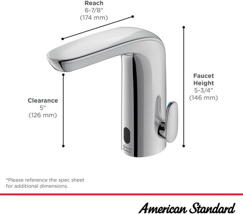 American Standard 7766215.002 NextGen Selectronic Touchless Faucet, Battery-Powered with Above-Deck Mixing, 1.5 GPM, Polished Chrome in Kuwait