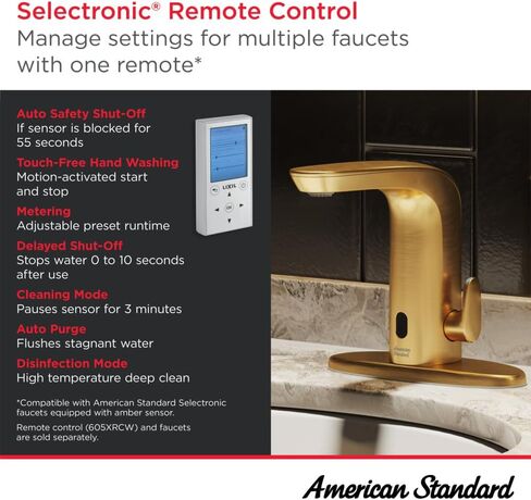 American Standard 7766215.002 NextGen Selectronic Touchless Faucet, Battery-Powered with Above-Deck Mixing, 1.5 GPM, Polished Chrome in Kuwait