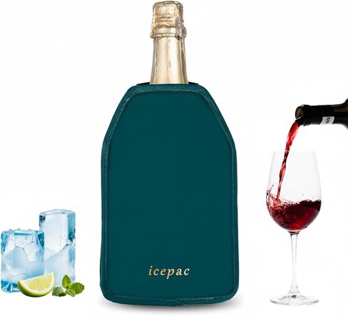 Wine Cooler Sleeve, Wine Bottle Gel Cooler Sleeve Freezer Chiller, Long Lasting Keep Wine Cool and Chill Sleeve for Prosecco Champagne Beer Wine Bottles(1PCS Blackish green) in Kuwait
