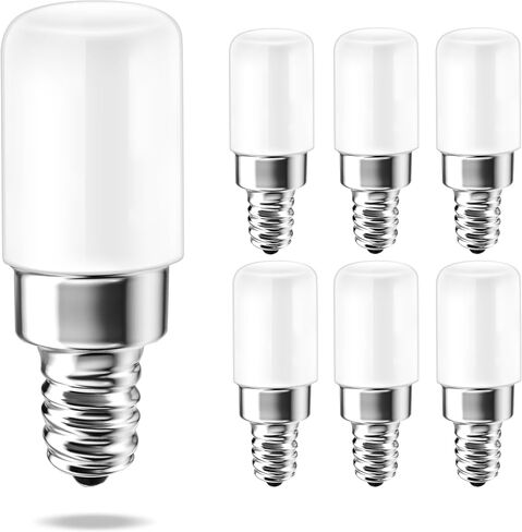 لمبة إضاءة LED مكافئة 25 وات، 2 وات E12 لمبة إضاءة ليلية، نوع صغير B C7، أبيض دافئ 3000 ك، 120 فولت لمبة إضاءة إديسون صغيرة للثريات، مصباح ملح، غير قابل للتعتيم، 6 عبوات in Kuwait