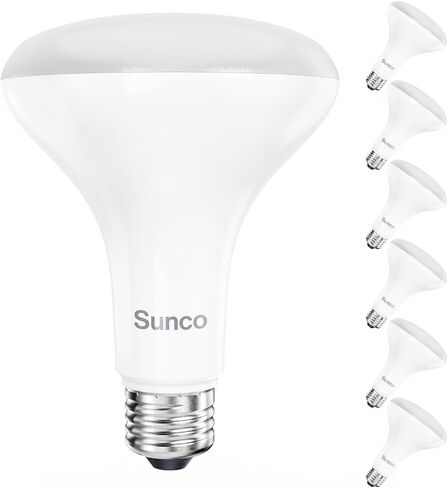 Sunco 6 Pack BR30 LED Bulb, Recessed Can Light Bulbs, Indoor Flood Lighting, 1600 LM, 16W (100W Equivalent) 3000K Warm White, E26 Medium Base, Dimmable UL in Kuwait