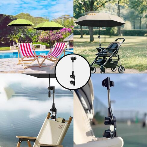 Cart rain cover clip, 360 ° adjustable cart holder, umbrella shaped connector clip to handle universal fixture, suitable for 0.6-1.3-inch handle, suitable for various vehicle models in Kuwait