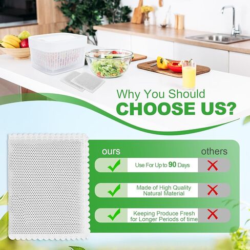 Carbon Filter Refills Fit for OXO Greensaver Produce Keeper | for Crisper Inserts, Filter Refill Bags Compatible with Bluapple Produce Saver Balls, Keep Fresh Packet Refills, 8PCS in Kuwait
