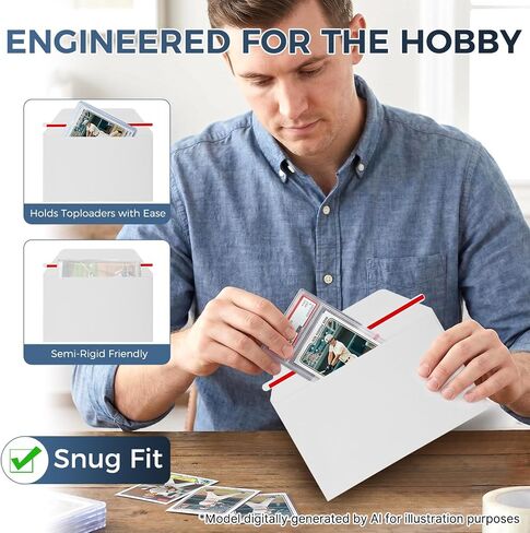 150 Pack Trading Card Mailing Envelopes, 7" x 4.35" Self-Adhesive Mailers for Trading Cards, Perfect Sized Shipping Envelope for Mailing Semi-Rigid and Toploaders, Includes 100 Card Sleeves in Kuwait
