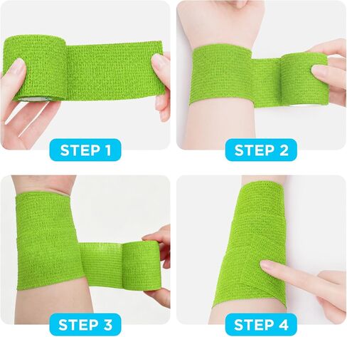 OK TAPE 36 Rolls Self Adhesive Bandage Wrap, (1", 2", 3" x 5 Yards) – 12 Rolls Each Size Elastic Cohesive Bandage Wrap Multi-Color Self Adherent Athletic Tape for Sports Wrist Ankle Vet Wrap in Kuwait