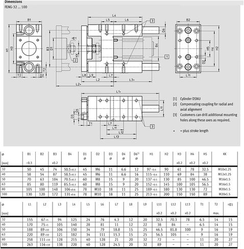 وحدات التوجيه Fen/FENG للأسطوانات FENG-32-100-KF FENG-40-200-KF FENG-50-300-KF 63-400 80-500 100-600-KF(Feng 63) in Kuwait