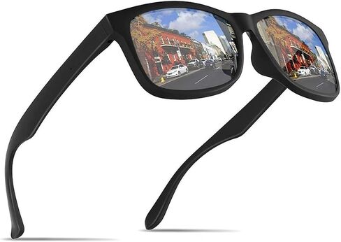 MARSQUEST Polarized Sports Sunglasses for Men & Women, Ultralight 0.6oz Wellington Frame, 100% UV400 UVA UVB Protection, Anti-Glare Driving Fishing Cycling Outdoor Sunglasses Black Silver in Kuwait