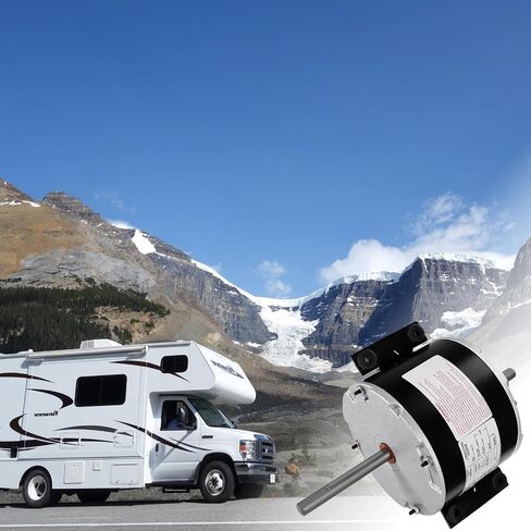 3315332.005 محرك مروحة مكثف RV AC 1/4HP 115V 1585RPM 3 سرعات متوافق مع Genteq F48AF70A61 Dometic Brisk Air II Penguin B57915 B59516 B59146 B59186 B59196 (يتضمن مكثف) in Kuwait