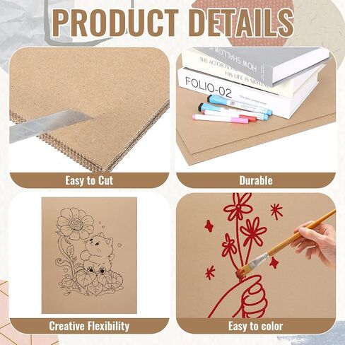 30 Pack Corrugated Cardboard Sheets 18x24 Inch, Large Cardboard Inserts for Shipping Packaging, Flat Cardboard Pads for Mailing, Packing, Art Projects, DIY Crafts in Kuwait