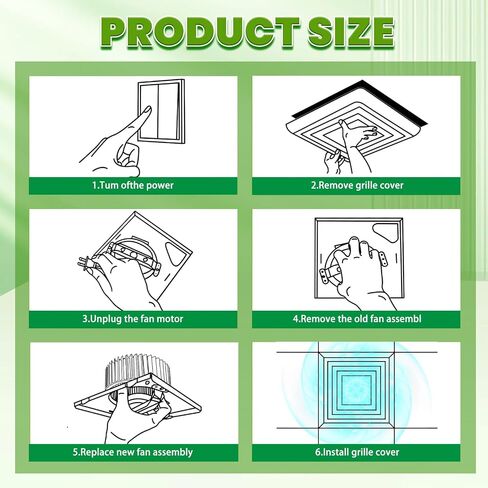 S97015162 Motor Upgrade Assembly for Broan NuTone Bathroom Exhaust Fans with 8" x 8-1/4" Housing OE# 678-G/2678F-A, 683-C, 770RLTK, 676-D, 763N, 684-D Fans (110 CFM / 4 Sones) in Kuwait