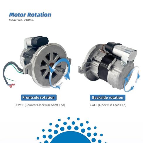 21805U PSC Burner Motor يستبدل Beckett 2456, 2456U, SA55GYKPA-5733, SA55GYKPA5733, A.O.Smith OBK6002, Carlin 98022S, Marathon 0701, Emerson 3248, 17HP, 120V, 3450RPM, Oil محرك الموقد Leungoo in Kuwait