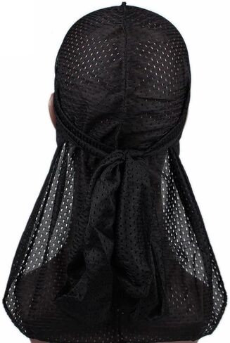 الصيف الرجال شبكة Durag تنفس فقدان الشعر الكيماوي قبعة الهيب هوب طويل الذيل عصابات للنساء الرجال الديكور اليومي in Kuwait