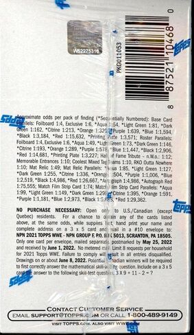 صندوق ناسف محكم الغلق من مصنع TOPPS WWE لعام 2021 مع 11 عبوة مكونة من 7 بطاقات. يحتوي على قطعة أثرية واحدة. in Kuwait