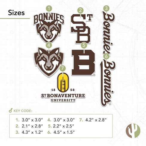 ملصق جامعة صبار الصحراء سانت بونافنتورا Bonnies Bonas ملصق شارات الفينيل زجاجة مياه للكمبيوتر المحمول ورقة قصاصات السيارة T2 (النوع 2-2) in Kuwait