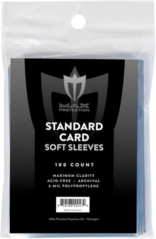 Max Protection Regular Trading Card Size Soft Sleeves - 100ct Pack (100 Sleeves) in Kuwait