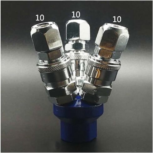 3 Ways 1/4" Female C Type Air Hose Quick Coupler Socket Connector Normal Non-locking & Male Tube 10mm Plumbing Fittings in Kuwait