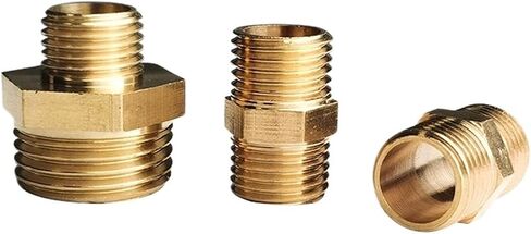 Brass Pipe Hex Nipple Fitting Quick Coupler 1/8 1/4 3/8 1/2 3/4 1 Male to Male Thread Water Oil Gas Connector(PURPLE) Plumbing Fittings in Kuwait