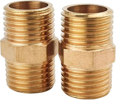 Brass Pipe Hex Nipple Fitting Quick Coupler 1/8 1/4 3/8 1/2 3/4 1 Male to Male Thread Water Oil Gas Connector(PURPLE) Plumbing Fittings in Kuwait