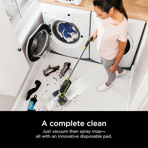 Shark VACMOP Cordless Hard Floor Vacuum Mop Includes 2 Disposable VACMOP Pads and a 12oz VACMOP Solution, Charcoal Gray, VM180 (Renewed) in Kuwait
