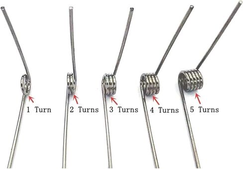 Petit Ressort de torsion a inoxydable، 5 قطع من نوابض الالتواء المصنوعة من الفولاذ المقاوم للصدأ على شكل حرف V 0.5 × 5 مم 20 مم زوايا 45-270 درجة (يسار، 0.5 × 5 مم 4 لفات (45 درجة)) in Kuwait