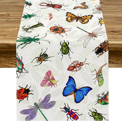 Pudodo Bug Table Runner Nature Insect Theme Birthday Baby Shower Summer Party Decoration Kitchen Dining Room Home Decor in Kuwait