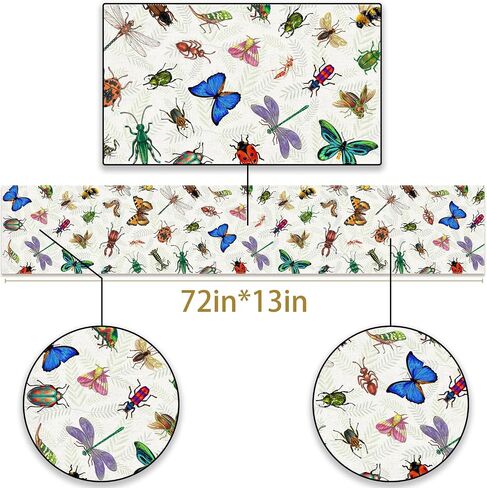Pudodo Bug Table Runner Nature Insect Theme Birthday Baby Shower Summer Party Decoration Kitchen Dining Room Home Decor in Kuwait
