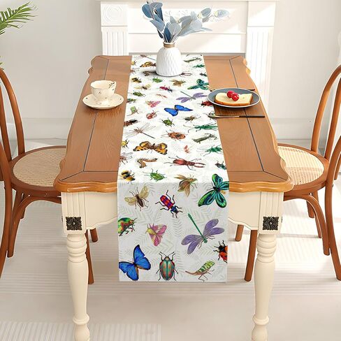 Pudodo Bug Table Runner Nature Insect Theme Birthday Baby Shower Summer Party Decoration Kitchen Dining Room Home Decor in Kuwait