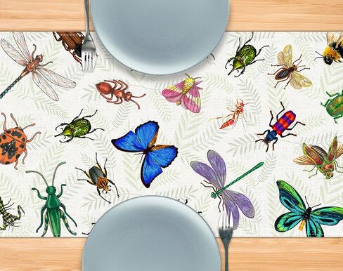 Pudodo Bug Table Runner Nature Insect Theme Birthday Baby Shower Summer Party Decoration Kitchen Dining Room Home Decor in Kuwait