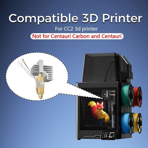 3 قطع لCentauri Carbon 2/CC2 السيراميك Hotend 0.4 مم فوهة نحاسية من الفولاذ المقوى - طارد طابعة ثلاثية الأبعاد نهاية ساخنة/جورب سيليكون لرأس الطباعة، حوض حرارة، ثيرمستر خرطوشة التسخين (ليس لكربون Centauri) in Kuwait