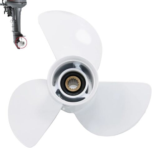 Boatman Upgrade Outboard Propeller 13 5/8x14-K with Hardware Kits for Yamaha 50-130HP Boat Engine,15 Spline Tooth,Replace OEM 6E5-45958-00-EL in Kuwait