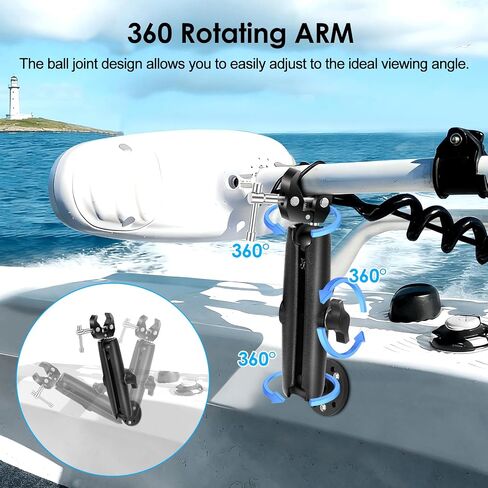 حامل مثبت محرك التصيد من EEEKit: متوافق مع Minn Kota Riptide PowerDrive - مشبك مضاد للاهتزاز 360 درجة قابل للتعديل لعمود محرك القارب - يناسب قضبان 0.6-2 بوصة in Kuwait