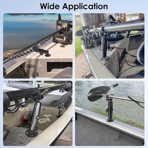 حامل مثبت محرك التصيد من EEEKit: متوافق مع Minn Kota Riptide PowerDrive - مشبك مضاد للاهتزاز 360 درجة قابل للتعديل لعمود محرك القارب - يناسب قضبان 0.6-2 بوصة in Kuwait