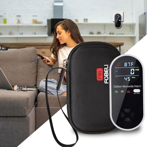 حافظة صلبة FBLFOBELI لجهاز KOABBIT/Hembisen/KH Alert/WESHLGD/Generic/NICGOL للكشف عن أول أكسيد الكربون مع مستشعر درجة الحرارة والرطوبة، إنذار مراقبة مستوى ثاني أكسيد الكربون (الجراب فقط) in Kuwait
