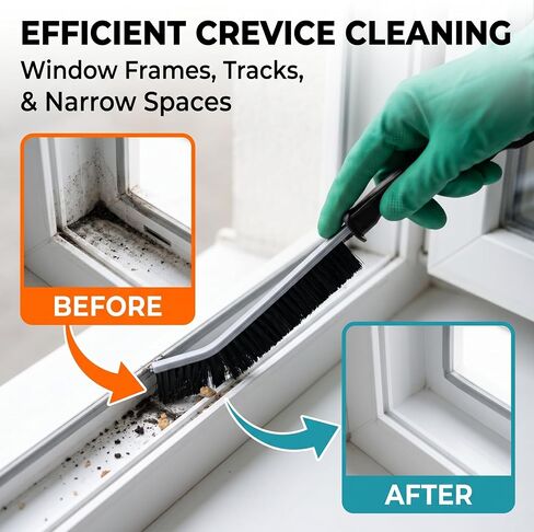4 Pack Crevice Cleaning Brushes Hard Bristled Grout Brush Tool For Scrub Small Spaces Kitchen Toilet Bathroom Corner Sink Window Tracks Hinges Tile Multifunctional Gap Scrubbers Deep Clean Tools Black in Kuwait