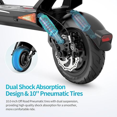 REYWMER KULLTER Electric Scooter, 60V 23.4AH Dual Motors 1300W (Peak 4000W), 50MPH Top Speed, 10-Inch Off-Road Tires, 360° Lights, Front & Rear Dual Suspension, Quick Fold, High Weight Capacity in Saudi Arabia