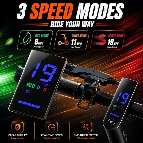 Electric Scooter with Seat for Adults, 350W Motor, 19 MPH Top Speed, 15 Miles Range, Folding Commuter E Scooter with Storage, 8.5 inch Solid Tires, Dual Brake, App Control, UL2272 Certified in Kuwait