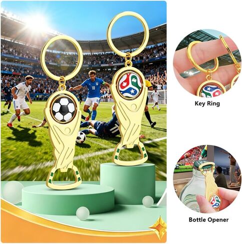 سلسلة مفاتيح كأس العالم لكرة القدم 2026، سلسلة مفاتيح مبتكرة لفتحة الزجاجات، سلسلة مفاتيح لكرة القدم مع فتاحة، هدايا لعشاق كرة القدم (ب) in Kuwait