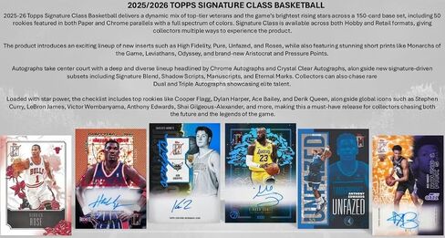 NEW 2025-26 SIGNATURE CLASS Basketball Card BLASTER Box, Chance for Chrome Autographs! in Kuwait