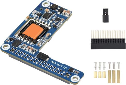 Waveshare PoE/PoE+ HAT لـ Raspberry Pi 5 / CM 5، IEEE 802.3af/at Network Standard، مخرج 5V/5A، متوافق مع حافظة Raspberry Pi 5 الرسمية والمبرد النشط، معزول in Kuwait