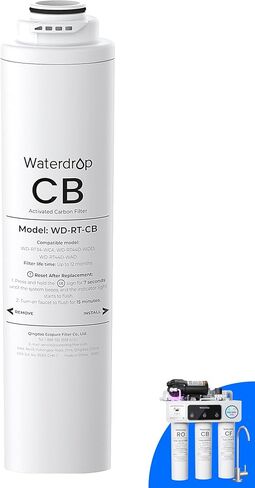 فلتر Waterdrop RT-CB، بديل لنظام التناضح العكسي Waterdrop T3-C وT4-A، عبوة من فلتر CB واحد، عمر 12 شهرًا in Kuwait