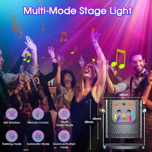 كرة ديسكو LED مع جهاز تحكم عن بعد وتحكم بالموسيقى - 60 تأثيرًا ديناميكيًا، ضوء مسرح نشط بالصوت، جهاز عرض ستروب دي جي للحفلات للكاريوكي وغرفة النوم والكريسماس والنوادي وأعياد الميلاد والاحتفالات in Kuwait