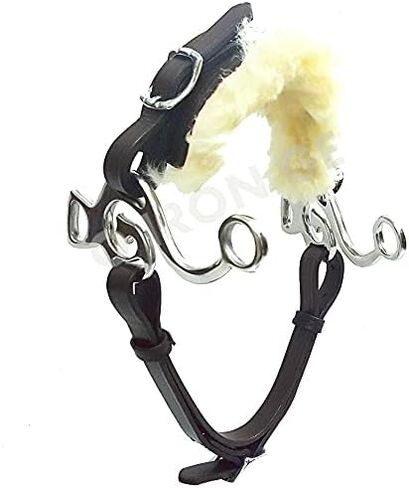 Hackamore Bitless Horse Bit جلد بني غربي إنجليزي مع فراء أصلي in Kuwait