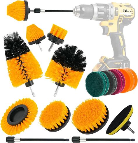Drill Brush Attachments Set, Power Cleaning Scrub Brushes for Bathroom Bathtub, Grout, Tile, Sinks, Corners, Car Wheel in Kuwait