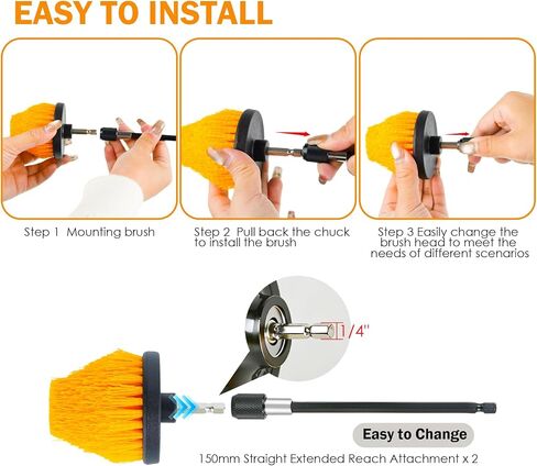 Drill Brush Attachments Set, Power Cleaning Scrub Brushes for Bathroom Bathtub, Grout, Tile, Sinks, Corners, Car Wheel in Kuwait
