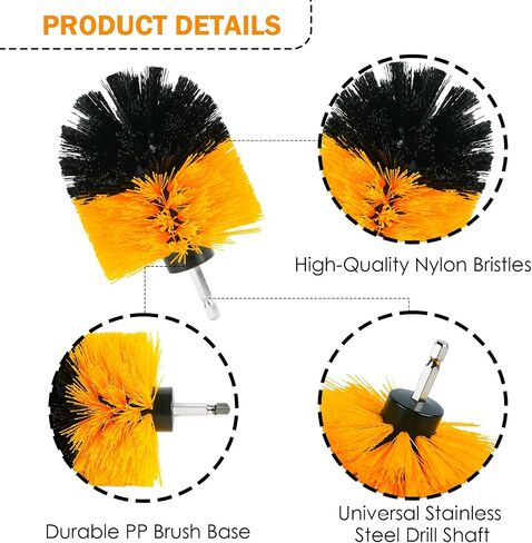 Drill Brush Attachments Set, Power Cleaning Scrub Brushes for Bathroom Bathtub, Grout, Tile, Sinks, Corners, Car Wheel in Kuwait