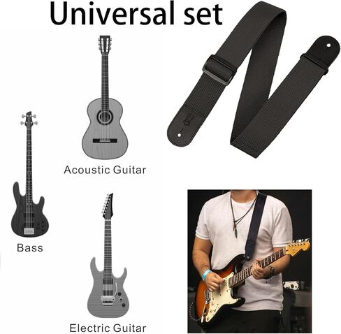 60 PCS All-in-One Acoustic Guitar Maintenance & Starter Kit | Includes Strings, Thumb Picks, 3-in-1 Restring Tool, Bridge Pins, Strap, Picks, Fretboard Stickers in Kuwait