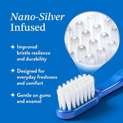Mouthology 4 Pack Toothbrush - Nano Silver Ultra Soft Bristles for Adults, Extra Soft Manual Toothbrushes for Sensitive Gums, Micro Nano Bristle Tooth Brush Set in Kuwait
